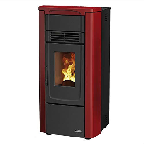 Dal Zotto Gabry - Stufa a pellet, colore: nero/bordeaux