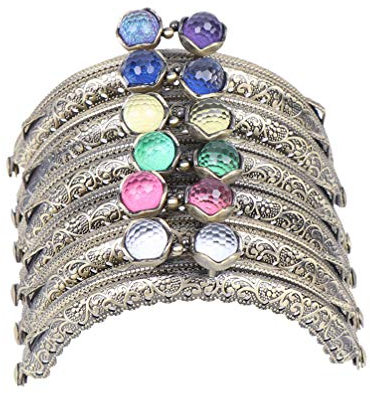 SUPVOX Semicircle Embossed Coral Purse Frame 6Pcs Metal Frame Purse Lock Coin Bag Semicircle Shape Clutch Bag Accessories for Vintage Retro Making