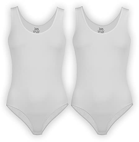 UnsichtBra 2er Set Body Damen Weiß | Komfortträger Damenbodys | Wohlfühl Unterwäsche Weiss Schwarz Beige