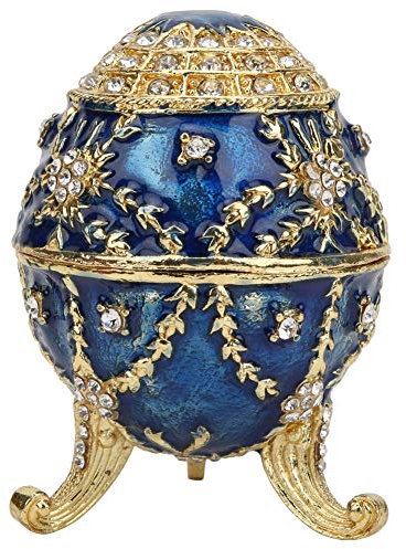 Handgemalte emaillierte Ei Trinket Box Schmuck Ringe Halskette Ohrringe Halter für Erntedankfest Geburtstag Neujahr