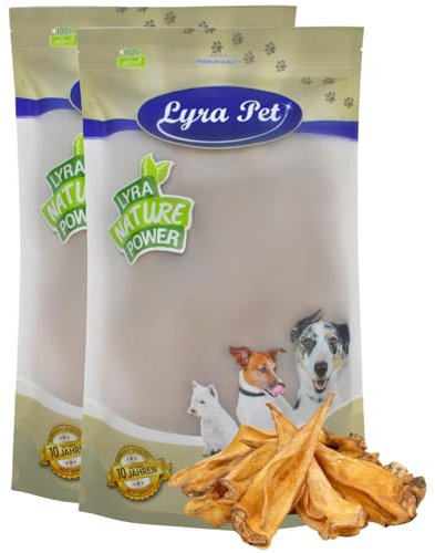 Lyra Pet® 200 STK. Rinderohren ca. 6 kg | Naturbelassener Kausnack | Ideal für die Zahnpflege | Leckerli für Hunde | Gut verdaulicher Kauartikel | Proteinhaltiges fettarmes Hundefutter