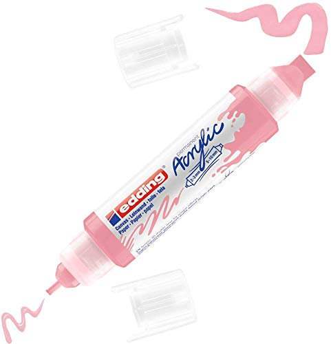 edding 5400 Acryl 3D Double Liner - rosa - 1 Acrylfarbe Tube - Doppel-Spitze 2-3,5-10 mm - Acryl Farben zum Malen auf Leinwand, Malpapier und Holz - Acrylstifte wasserfest in Künstlerqualität
