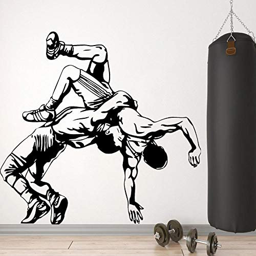 Wrestling Wandtattoo Athleten Kämpfen Vinyl Aufkleber Sport Sparring Wandbild Wohnzimmer Dekoration Schlafzimmer Poster