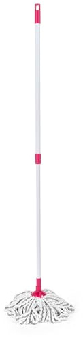 Kleeneze Anti Bac Microfibre Mop With Telescopic Handle 128 Cm | Replacement Mop Head Included, Zinc Pyrithione Antimicrobial Treatment, Lightweight Build, Non Abrasive, Hard Floor Use