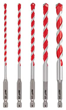 Milwaukee 5 Piece Shockwave Carbide Hammer Drill Bit Set