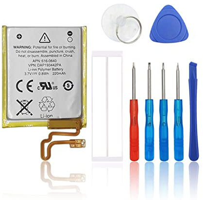 SwarKing Ersatz Akku Kompatibel mit iPod Nano 7,iPod Nano 7th,iPod Nano 5th 16G,A1446 616-0640 616-0639 with Toolkit