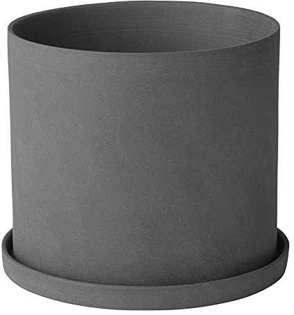 Blomus Nona Kräutertopf, Pflanztopf, Blumentopf, Topf, Porzellan, Pewter, 12.5 cm, 65974