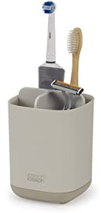 Joseph Joseph Easy-Store - Zahnbürstenhalter Caddy Badezimmer Lagerung, Compact- Matte Oberfläche, Beige, Mittelgroß