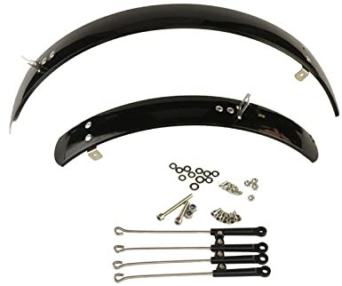 TentHome Retro Fahrrad Schutzblech Set Vintage Radschutz Fahrradkotflügel für 16 Zoll Faltrad Klapprad Kinderfahrrad Radschutz zum Schutz vor Spritzwasser Schmutz Schwarz, V-Bremse 16 Zoll