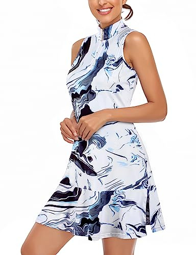 Cucuchy Golf-Tenniskleid für Damen, ärmellos, athletisch, Sport, Workout, Mittel