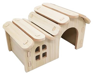 Sirvarni Hamster-Versteckkäfig-Zubehör – Hamsterhaus und Lebensraum aus Holz, für Zwergsyrische und Mäuse etc