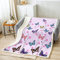 Loussiesd Schmetterling Wohndecke Mädchen 150x200cm Rosa Violett Schmetterling Blumen Flanell Fleecedecke Bauernhof Blumenzweig Pflanze Kuscheldecke Kinder Frau Schlafzimmer Romantisch Decke