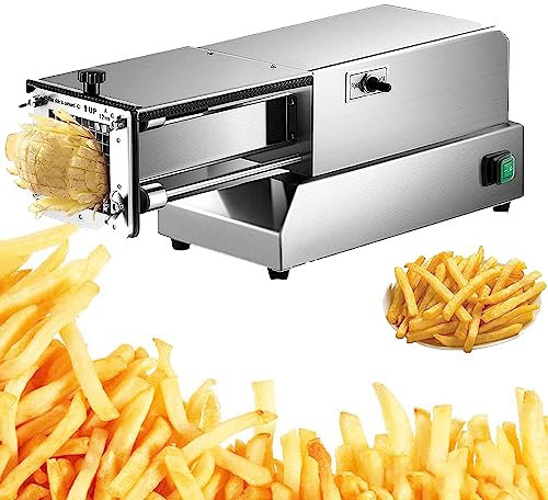 GBHJJ Coupe-Frites électrique, Coupe Frite Professionnel, ppareil Decoupe Frite Commercial Coupe-légumes avec Lames en Acier Inoxydable 304 de Dimensions 8/10/12mm et Plaque Aliments,8mm