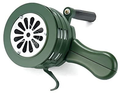 QWORK® Handkurbel Siren Küstenwachen Handsirene, 110dB Aluminiumlegierung Alarm Megaphone für Fabriken, Schulen und Öffentliche Plätze