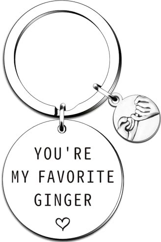 QMVMV Lustiger Schlüsselanhänger mit Aufschrift You're My Favorite Ginger, Geschenke für Valentinstag, Geburtstag, Weihnachten, Jahrestag, beste Freundin, Freund, Freundin, Ehemann, Ehefrau, silber,