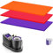 TOATELU Wrap Sublimation en Silicone Accessoires 3pcs Feuille de Silicone pour Mugs 25x12cm, Sublimation Wrap en Silicone pour Gobelets pour Tasse(Volet, Rouge, Orange)