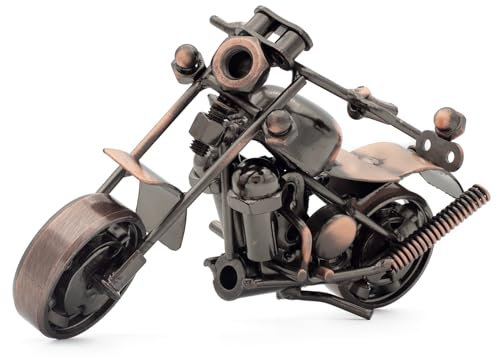 QIRLOEU Regali di moto da uomo, regalo di compleanno unico per gli appassionati di moto, modello vintage in metallo, decorazione per casa e ufficio (S-3)
