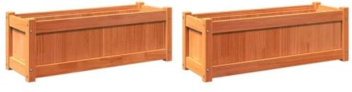 vidaXL Pflanzkübel 2 STK., Blumenkübel mit viel Platz, Pflanzkasten Übertopf für Garten Terrasse Balkon, Blumentopf Blumenkasten, Wachsbraun Massivholz Kiefer