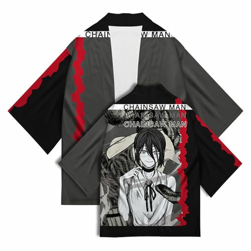 Anime Manga Chainsaw Man Reze Cartoon Kimono Haori,Unisex Cloak Cape for Chainsaw-Man Fans Cosplay Or Gift