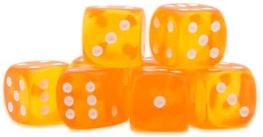 D6 Bernstein-Würfel-Set, 15 mm (6-seitiger Würfel), für Tisch- und Rollenspiele