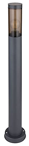 Standleuchte Edelstahl Sockelleuchte rauch anthrazit Außen Garten Stehlampe, Fernbedienung dimmbar, 1x RGB LED 8,5W 806Lm warmweiß, DxH 7,6x80 cm