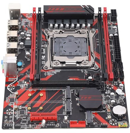 Carte Mère X99 LGA 2011 V3, Carte Mère D'ordinateur de Bureau avec Carte LAN Gigabit RTL8111G, Carte Mère Micro ATX DDR4 4 Canaux, Deux Emplacements M.2