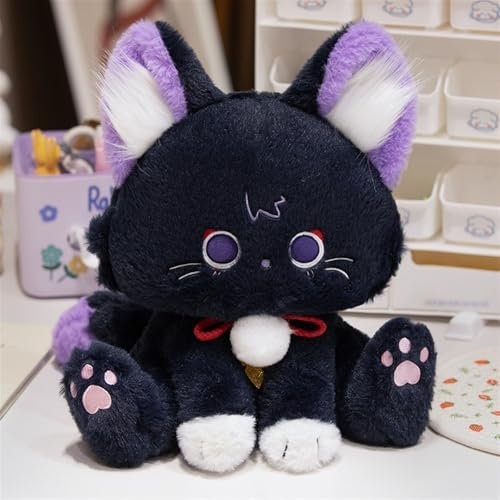 KUKUShining Genshin Katzen Kuscheltiere, Anime Plüsch Impact Kissen Weiches Süßes Katze Plüschtier Spielzeug for Gamer Geschenk(Scaramouche,44cm/17.3in)