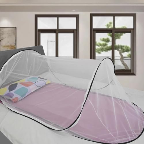 Moskitonetz Bett Pop Up 200 * 80 * 56cm, Moskitonetz Outdoor Reise Bett, Mückenschutz Bett Klappbar Moskitonetz für Erwachsene Kinder Baby
