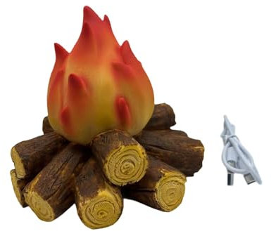 Folpus Lámpara de Chimenea LED Decorativa para Interiores y Exteriores, Adorno de simulación para decoración del hogar, luz para Chimenea para Festivales, a