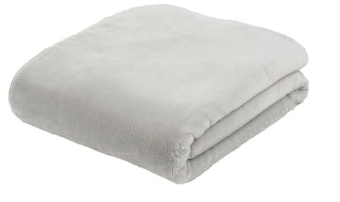 Gastro Uzal Mikroflauschdecke Kuscheldecke Premium Cashmere-Feeling (Silber, 180 x 220 cm)