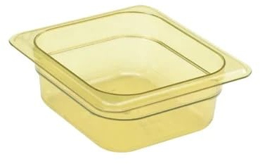 Cambro High Heat Polycarbonate - GN 1/6 65mm | Withstands extreme commercial kitchen temperatures; suitable for microwave, steam table, and oven use.