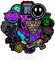 Erismithh Cool Neon Stickers 50pcs Cool Neon Graffiti Sticker Pack Waterproof Vinyl Stickers Decals Vintage Pop Art Sticker for Computers Guitars Bikes Skate Laptop
