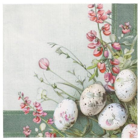400 Ostern Servietten, 3-lagig 1/4-Falz 40 cm x 40 cm 'Pastell Eggs'