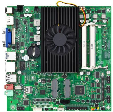 Qussedser Placa Base ITX-4568A01-4200U Mini ITX Industrial DDR3 2xSO-DIMM RTL8111H Tarjeta de Red Gigabit Ventilador de CPU Integrado