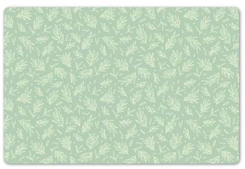 KitchenYeah© Platzsets Abwaschbar 6-Teilig Tischsets Platzdeckchen | 45x30 cm - Rutschfeste Platzset Unterlage Tisch Set Esstisch Modern Placemats Blätter - Pflanzen - Grün - Kind - Muster