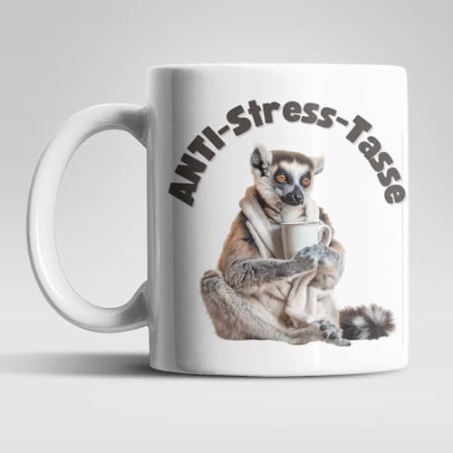 Anti Stress Lemur Kaffeetasse Teetasse Tasse Geschenkidee 325 ml