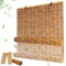 XIBANY Store Bambou Exterieur Store Occultant sans Percage Rideau Bambou Intimité 45 60 80 90 100 120 150 160 180 200cm pour Terrasse D'occultation avec Liftable Rideau de Roseau