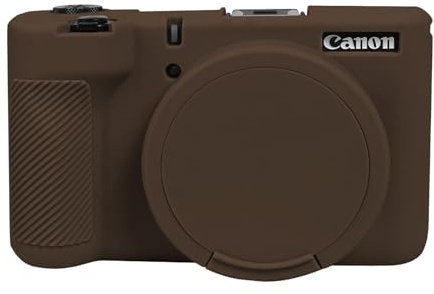 Easy Hood Case for Canon PowerShot V1 Camera,Silicone Cover,Brown | Anti-Scratch,Slim Fit,with Removable Lens Cover,Lightweight,Soft,Carrying