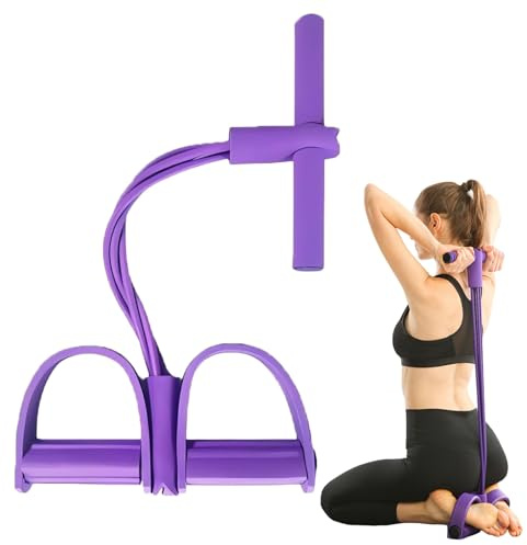 Berlinmood Bauchtrainer,bauchtrainer Für Zuhause,sit-up Trainingsgeräte Bodybuilding,fußpedal Widerstandsband 6 Tube Peddal,Pedal-Widerstandsband,Bodybuilding-Expander, Fitnessgerät