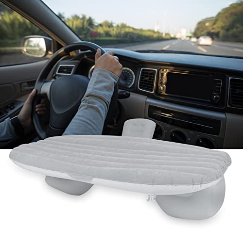 Yctze Bequemes Aufblasbares Autobett aus PVC mit Kissen – Rückenmatratze für Reisen, Camping und Abenteuer – Luftmatratze mit Pumpe, Einfacher Aufbau – Belastbar Bis 150 Kg – Inklusive (SILVER)