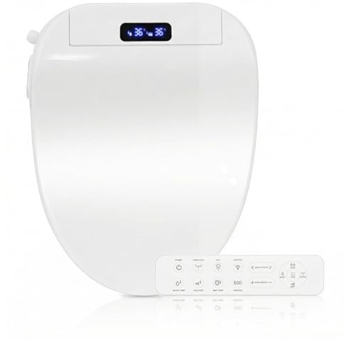YOURLITE Smart Toilettensitz Bidet mit Düse,Elektronisches Dusch WC | Japanische Toilette Sitz mit Absenkautomatik,Fernbedienung,Beheizbare Klobrille mit Warmwasser,Trockner,Nachtlicht