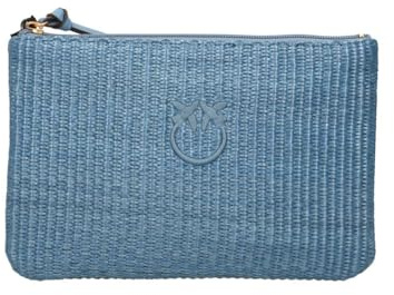 Pinko Bag Pochette in Rafia Art. 106763A39Y (E5YQ - Light Blue)
