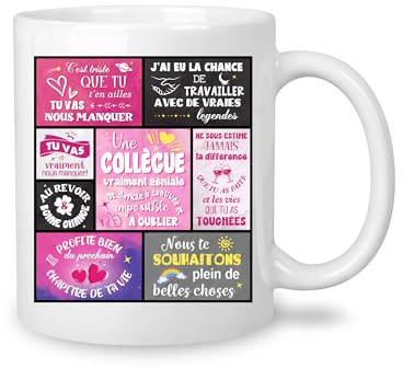 Yufansd Une Collègue Vraiment Géniale Originale Mug pour Collègues de Travail Femme Humour Cadeau d'adieu pour une Collègue Noël Drôle Tasse Pot De Départ Retraite (Collègue)