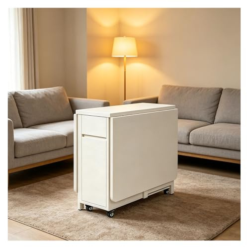 Generico Tavolo Richiudibile Salvaspazio, Tavolo A Scomparsa Da Muro Con 4 Sedie, Tavolos Consolle Allungabile Con Sedie, Per Piccoli Spazi 1.4 M(White)