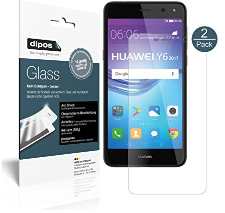 dipos I 2x Screen Protector matte compatible with Huawei Y6 (2017) Flexible Glass 9H Display Protection