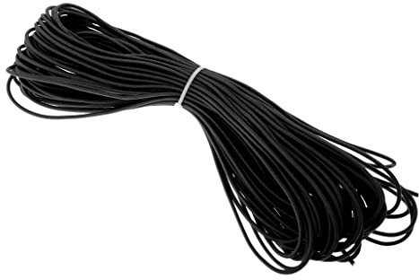 Expanderseil 3mm Gummiseil Planenseil Spannseil Elastische Abspannseile Bungee Seil (Schwarz/Weiß) - Schwarz, 30m
