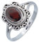 mantraroma Damen Ring 925 Silber Granat facettiert Edelstein rot ausgefallen verspielt
