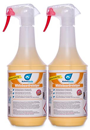 KaiserRein 2x1L Whiteboard Reiniger Spray vielseitig verwendbar für Kunststoffoberflächen I Whiteboardreiniger gegen permanent Stifte I Tafelreiniger