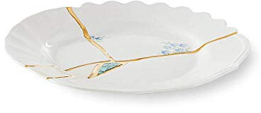Seletti Kintsugi Assiette à fruits en porcelaine et or 24 carats mod. 3