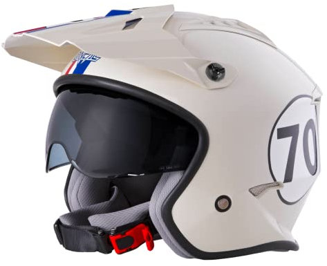 O'NEAL | Motorradhelm | Enduro Adventure Street |ABS-Schale, integrierte Sonnenblende | Volt Helmet Herbie | Erwachsene | Weiß Rot Blau | Größe S